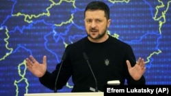 Президент України Володимир Зеленський на пресконференції після саміту Україна-ЄС. Київ, 3 лютого 2023 року (ілюстраційне фото)