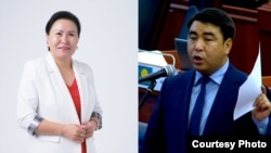 Токтобүбү Оргалча жана Жанар Акаев. Коллаж. 