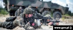 Польскі військовослужбовці під час військових навчань