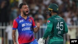  صحنه یی از جریان بازی کریکت میان افغانستان و پاکستان 