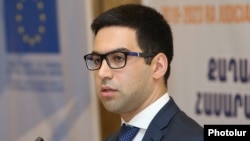 Armenia -- Justice Minister Rustam Badasian speaks at a conference on judicial reform, Yerevan, September 27, 2019.