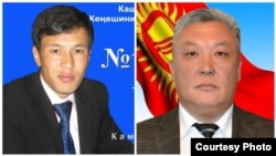 Жарандык активист Шекербек Камчыбеков, Аксынын акими Медетбек Айдаралиев.