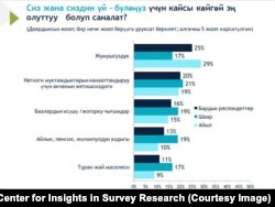 "Эл аралык республикалык институттун" сурамжылоолору: жумушсуздук - шаардын жана айылдын калкы