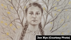 Вікторія Чебрій, перекладачка книжки про Голодомор дітям «Янгол на ймення грушка» на англійську, спроба ілюстрації