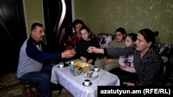 Armenia - Refugees from Nagorno-Karabakh celebrate the New Year in Lchashen village of Gegharkunik province.