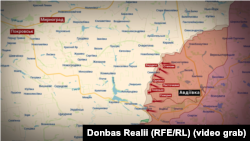 Мапа фронту станом на кінець березня 2024 року, дані проєкту DeepState