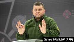 Головнокомандувач Збройних сил України Валерій Залужний під час пресконференції. Київ, 26 грудня 2023 року