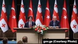 Թուրքիայի նախագահ Ռեջեփ Էրդողանի և Վրաստանի վարչապետ Իրակլի Կոբախիձեի համատեղ ասուլիսը Անկարայում, 16-ը մայիսի, 2024թ.