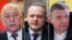 Systemic opposition candidates Nikolai Kharitonov (left), Vladislav Davankov (center), and Leonid Slutsky