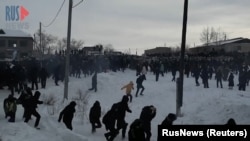 Баймактагы нааразылык акциясы. Башкырстан. 17-январь, 2024-жыл.