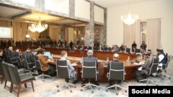 اشتراک کننده های نشست نماینده گان منطقه در مقر وزارت خارجه حکومت طالبان 