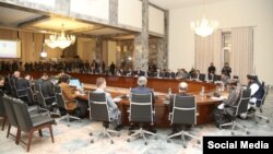 اشتراک کننده های نشست "ابتکارهمکاری‌ منطقوی افغانستان" که به میزبانی طالبان به روز دوشنبه در کابل برگزار شده بود