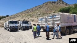 لاری های مواد غذایی برنامه جهانی غذا سازمان ملل متحد 