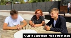 Олександр з Богданом Єрмохіним та Іриною Рудницькою в Єгор'євську