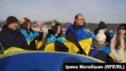 Українці у Чехії відзначили День соборності України, Прага, Чехія, 21 січня 2023 рік