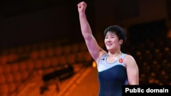 Айпери медет кызы. Сүрөт Бириккен күрөш дүйнөсү уюмуна таандык.