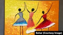 نمونهٔ از نقاشی یک دختر بازمانده از مکتب درافغانستان 