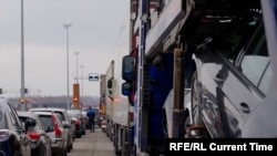 Чарга на беларуска-літоўскай мяжы. Ілюстрацыйнае фота. 