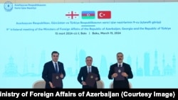 Թուրքիայի, Ադրբեջանի և Վրաստանի ԱԳ նախարարների հանդիպումը Բաքվում, 15-ը մարտի, 2024թ.