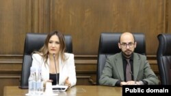 «Քաղաքացիական պայմանագիր» խմբակցության պատգամավոր Արուսյակ Ջուլհակյանն ու Արթուր Հովհաննիսյանը