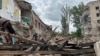 Buildings destroyed by a Russian air strike in Orikhiv, in Ukraine's Zaporizhzhya region, on July 10.