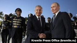 Шавкат Мирзиеёв жана Владимир Путин.