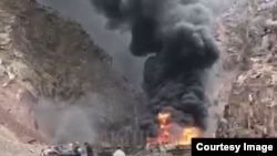 Бишкек-Ош жолундагы өрт. 25-октябрь, 2023-жыл. (Соцтармактарга жарыяланган тасмадан алынган сүрөт)