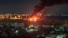 Пожар в порту Феодосии после удара по российскому БДК «Новочеркасск», 26 декабря 2023 года