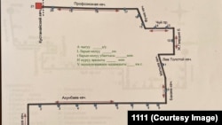 Ак-Ордо - Кустанай каттамындагы жаңы №19 автобустун багыты.  (Сүрөт Бишкек мэриясына таандык).
