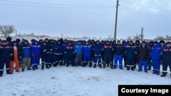 Ереуілдеп тұрған West Oil Software жұмысшылары. 11 желтоқсан 2023 жыл. 