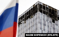 Пошкоджена будівля внаслідок атаки безпілотника у столиці Росії. Москва, 24 липня 2023 року