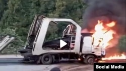 Скриншот с видео, заснятого очевидцами ДТП, 22 июля 2023 г.