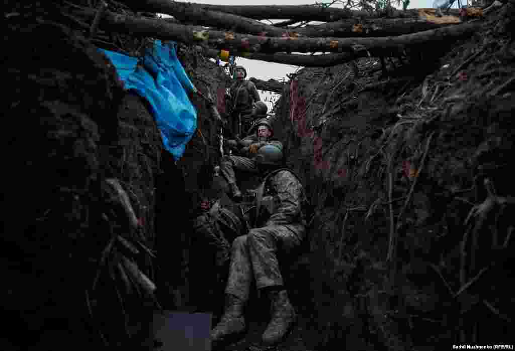 After a firefight with Russian forces, weary soldiers were able to relax for a few moments.