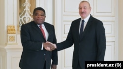 Ադրբեջանի նախագահ Իլհամ Ալիևն ընդունում է Միջխորհրդարանական միության գլխավոր քարտուղար Մարտին Չունգոնգին, Բաքու, 1-ը փետրվարի, 2024թ.