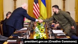 Президент України Володимир Зеленський і президент США Джо Байден (ліворуч). Білий дім. Вашингтон, 21 вересня 2023 року