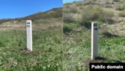 Առաջին սահմանային սյունը՝ Հայաստան-Ադրբեջան սահմանին, 23-ը ապրիլի, 2024թ․