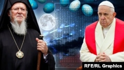Комбіноване фото: патріарх Варфоломій та папа Римський Франциск