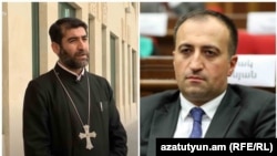 Մայր Աթոռի մատենադարանի տնօրեն Տեր Արարատ քահանա Պողոսյանը և իշխանական պատգամավոր Արսեն Թորոսյանը