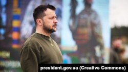 Ukrainian President Volodymyr Zelenskiy pictured on April 30 during events on the occasion of the Day of the Border Guard of Ukraine. 