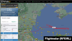 Ամերիկյան RQ-4B Global Hawk անօդաչու թռչող սարքի թռիչքը Սև ծովի վրայով մարտի 21-ին