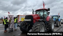 Польські фермери блокують кордон у пункті пропуску Дорогуськ, Польща, 20 лютого 2024 року 
