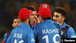 شماری از اعضای تیم ملی کریکت افغانستان 