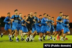 Улуттук кураман команда Дубай шаарында окуу-машыгуу жыйынын өткөрүүдө. Декабрь, 2023-жыл. Футбол боюнча улуттук курама Азия кубогуна даярдыктын алкагында Өзбекстан, Араб Эмираттары, Вьетнам жана Сирия курамалары менен жолдоштук беттеш өткөрөт.