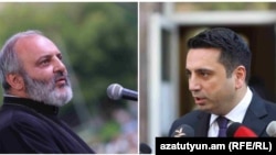 Բագրատ արքեպիսկոպոս Գալստանյանը և ԱԺ նախագահ Ալեն Սիմոնյանը