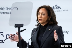 Вице-президент США Камала Харрис на конференции в Мюнхене, 18 февраля 2023 года.