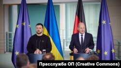 Канцлер Німеччини Олаф Шольц та президент України Володимир Зеленський, архівне фото. 