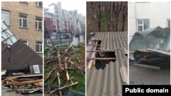 Бишкекте 28-марттагы шамалдан жабыркаган мектеп, бала бакчалар. 