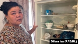 “We can’t afford to rent a place that has a bathroom and a toilet,” says Gavhar Aibekova.