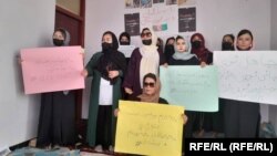 شماری از زنان معترض: از جامعه جهانی می خواهیم تا حکومت طالبان را به رسمیت نشناسد.