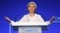 European Commission President Ursula von der Leyen speaks on the first day of the Ukraine Recovery Conference in London on June 21.